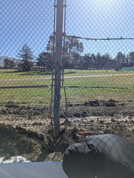 Light pole foundation excavation work